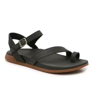 Chaco Women Leather Strap Sandals Black Sz 9